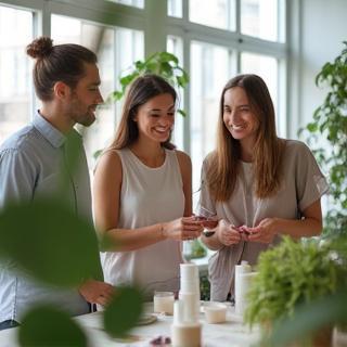 Das Team von Organic Cosmetics bei der Arbeit im Berliner Studio